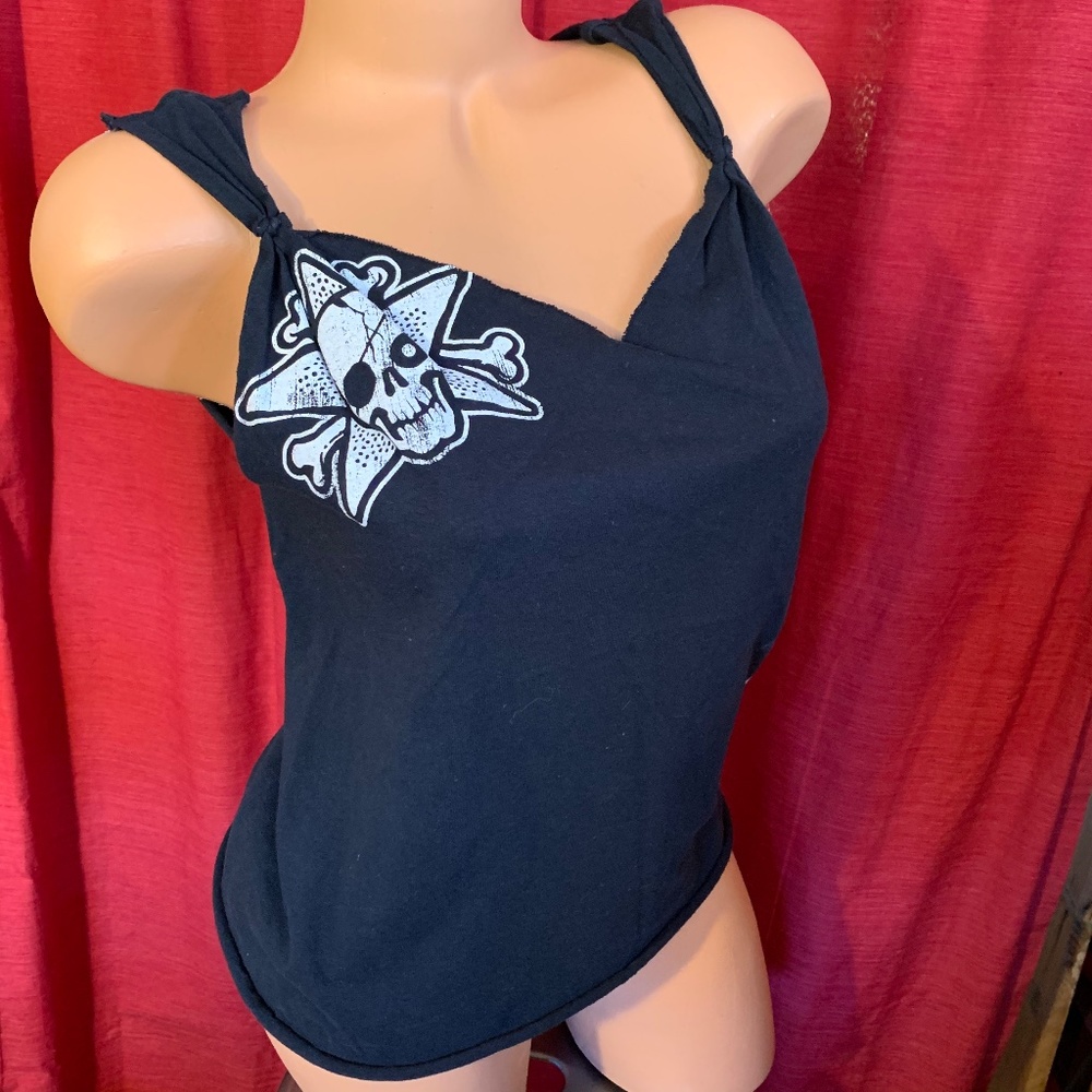 Gill Montie Tattoo Skull Cross Bones Star tank top
